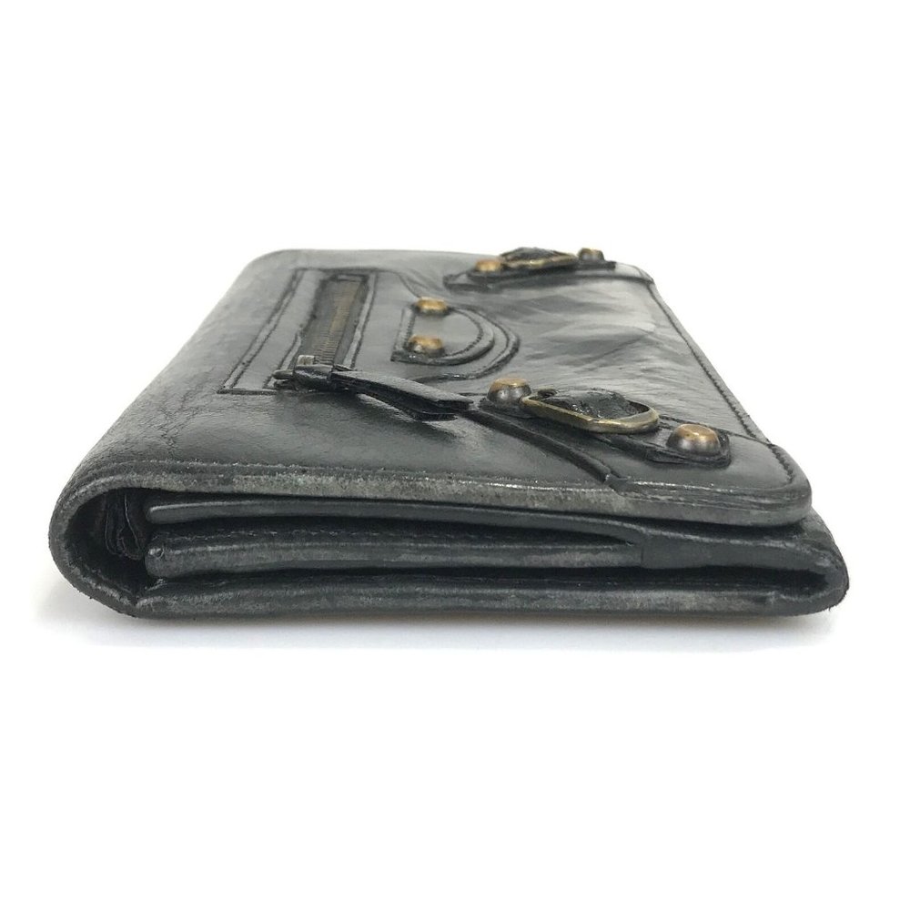 BALENCIAGA Wallet The classic Money Leather Black LambskinAuthentic fresh redye - Picture 4 of 12